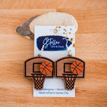 Basketball Goal with 3D Basketball Dangles Sports Earrings