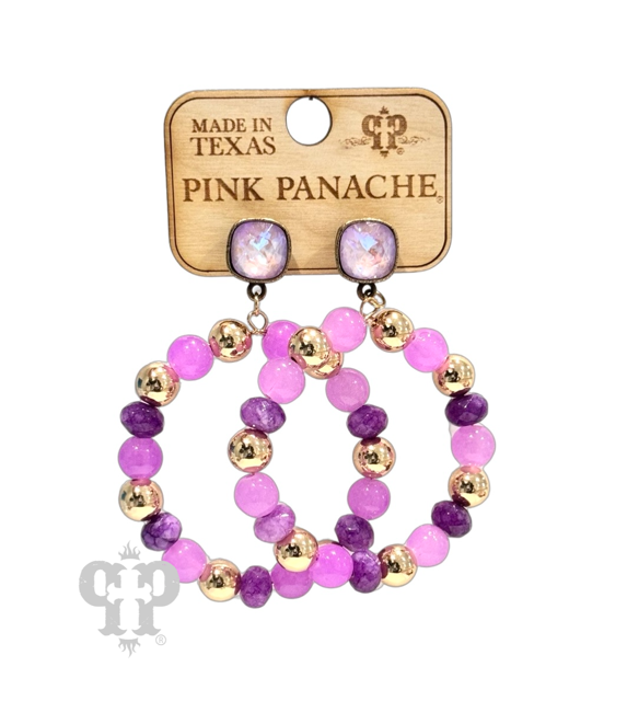 Purple bead earring: Purple