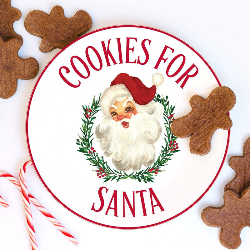 Platter Round Cookies with Santa