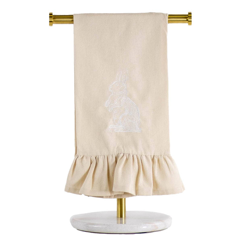 Alyse Bunny Ruffle Hand Towel    Oat/White   20x28